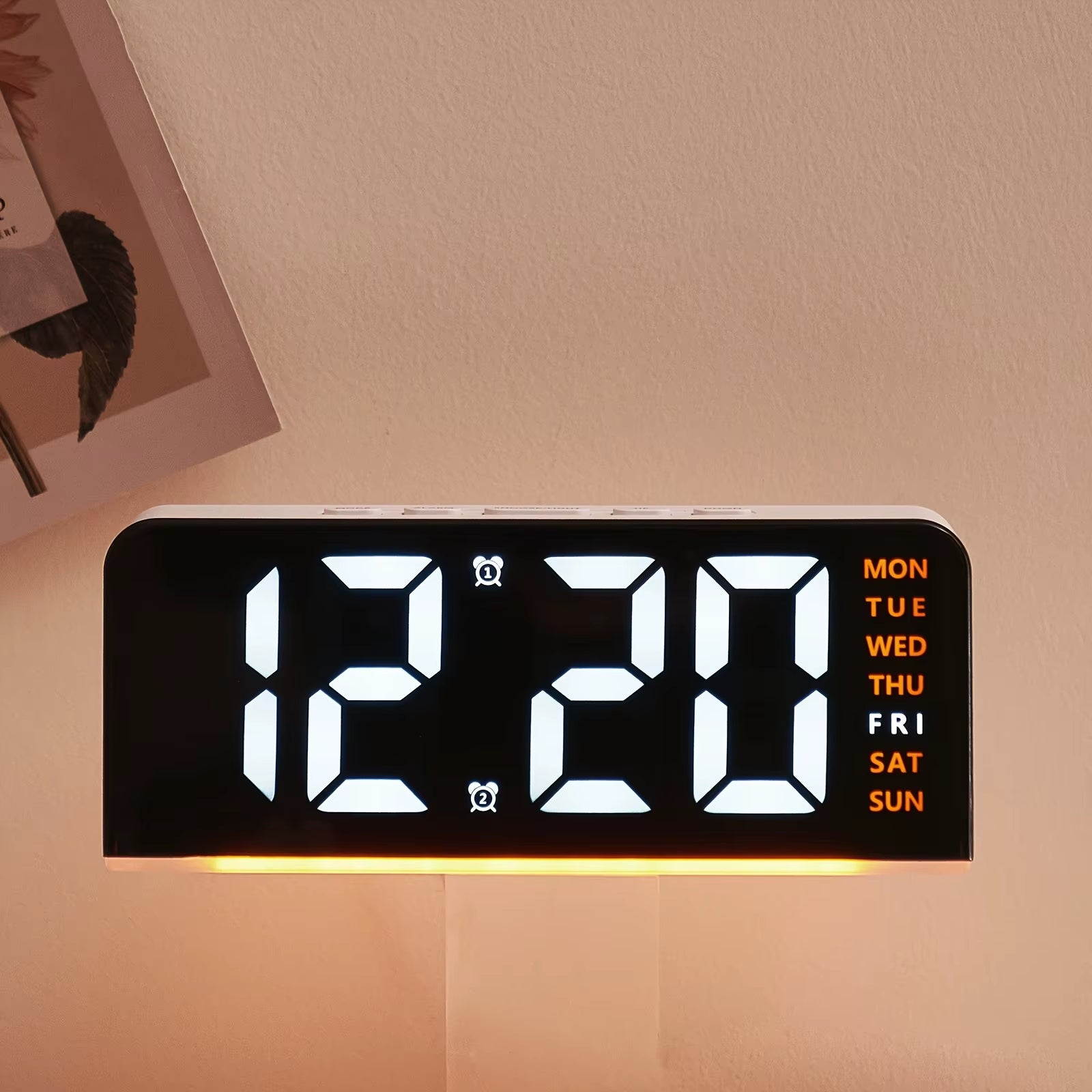 New Digital LED Alarm Clock Desktop Table Clock Night Light with Time Temperature Display Backlight Snooze Clock Modern Decor