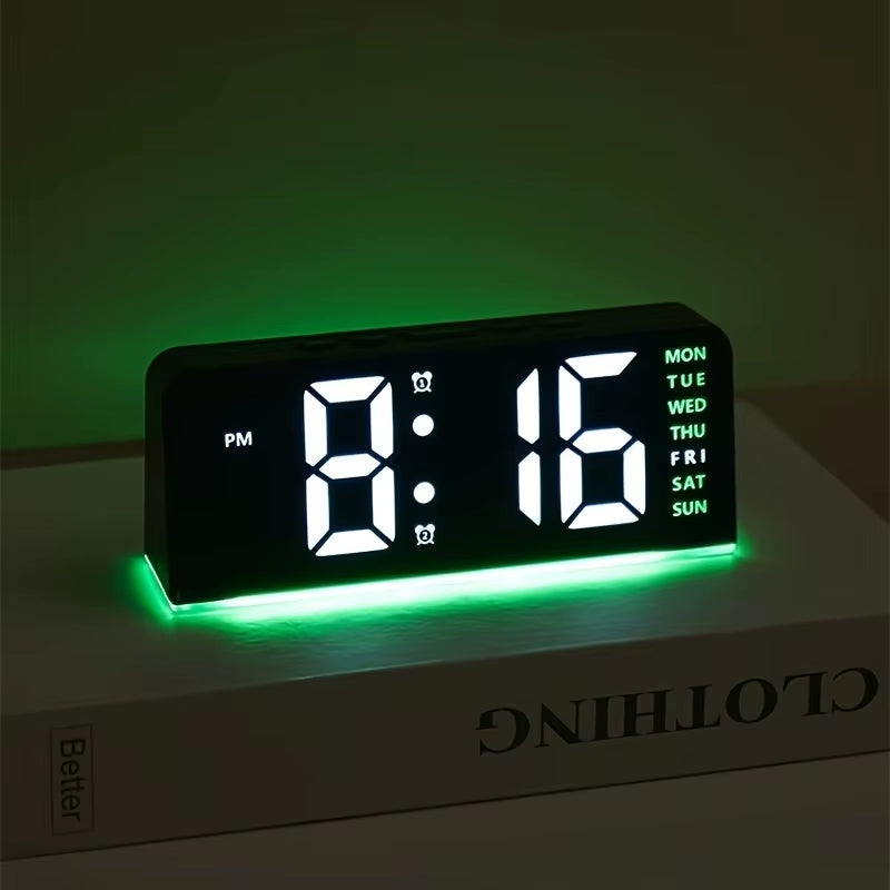 New Digital LED Alarm Clock Desktop Table Clock Night Light with Time Temperature Display Backlight Snooze Clock Modern Decor