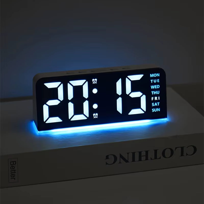 New Digital LED Alarm Clock Desktop Table Clock Night Light with Time Temperature Display Backlight Snooze Clock Modern Decor