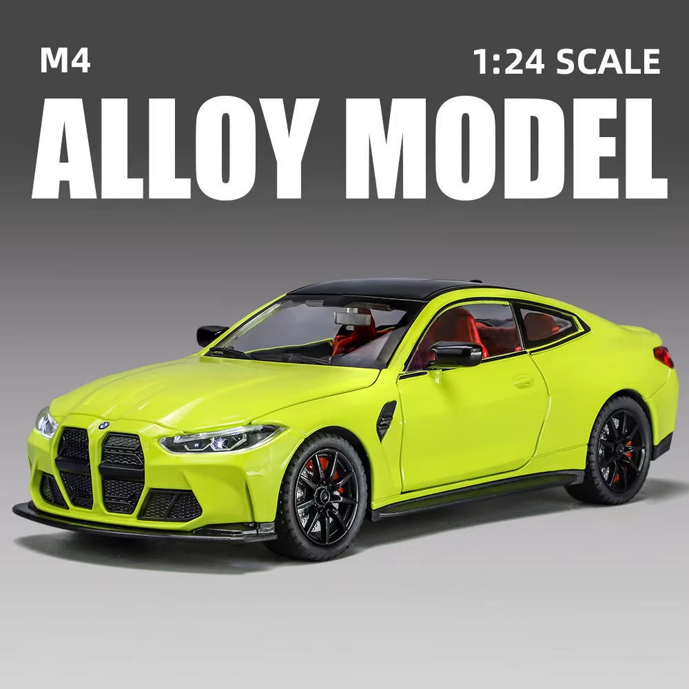 1:24 M4 G82 Coupe Alloy Sports Car Model Diecasts Metal Vehicles Car Model Simulation Sound Light Collection Chlidrens Toys Gift