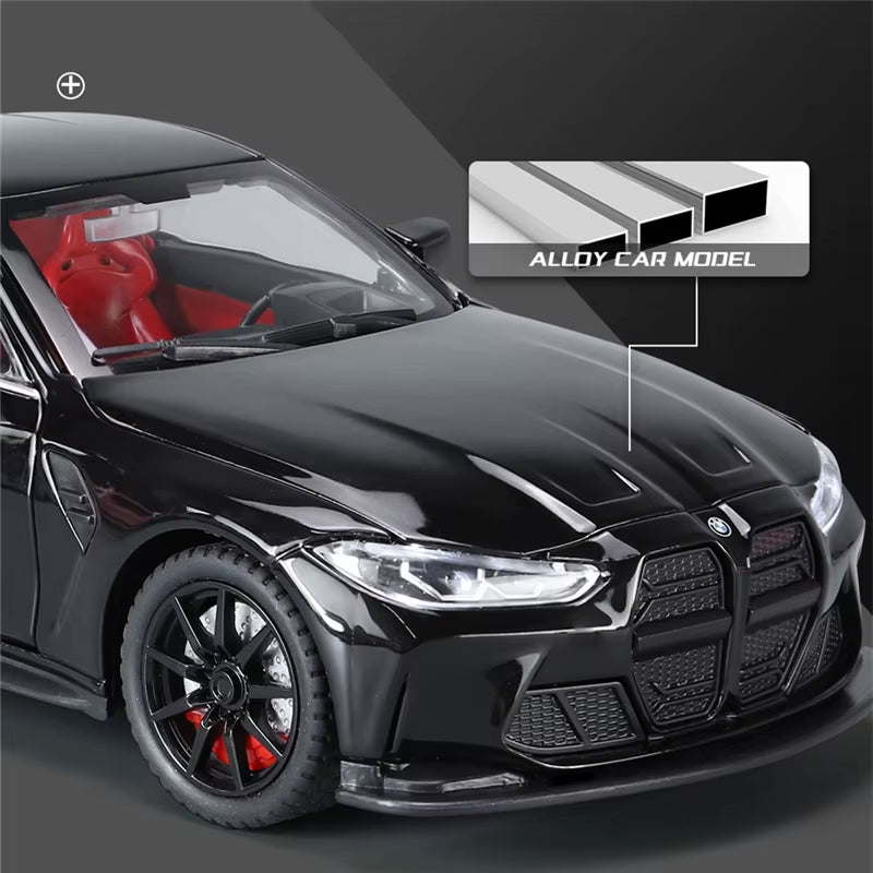 1:24 M4 G82 Coupe Alloy Sports Car Model Diecasts Metal Vehicles Car Model Simulation Sound Light Collection Chlidrens Toys Gift