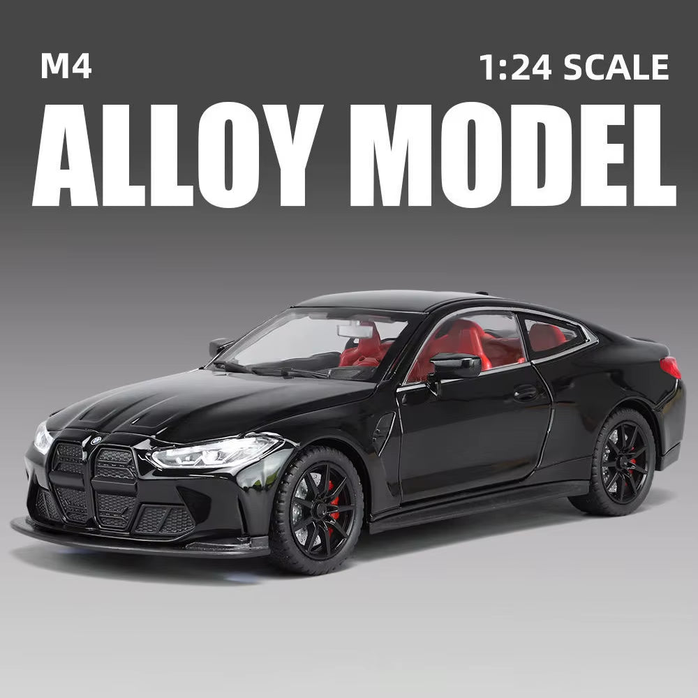 1:24 M4 G82 Coupe Alloy Sports Car Model Diecasts Metal Vehicles Car Model Simulation Sound Light Collection Chlidrens Toys Gift