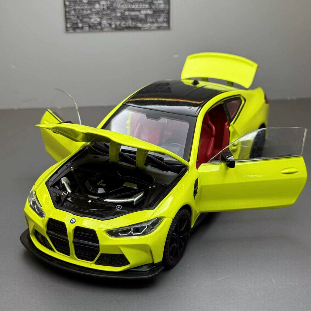 1:24 M4 G82 Coupe Alloy Sports Car Model Diecasts Metal Vehicles Car Model Simulation Sound Light Collection Chlidrens Toys Gift