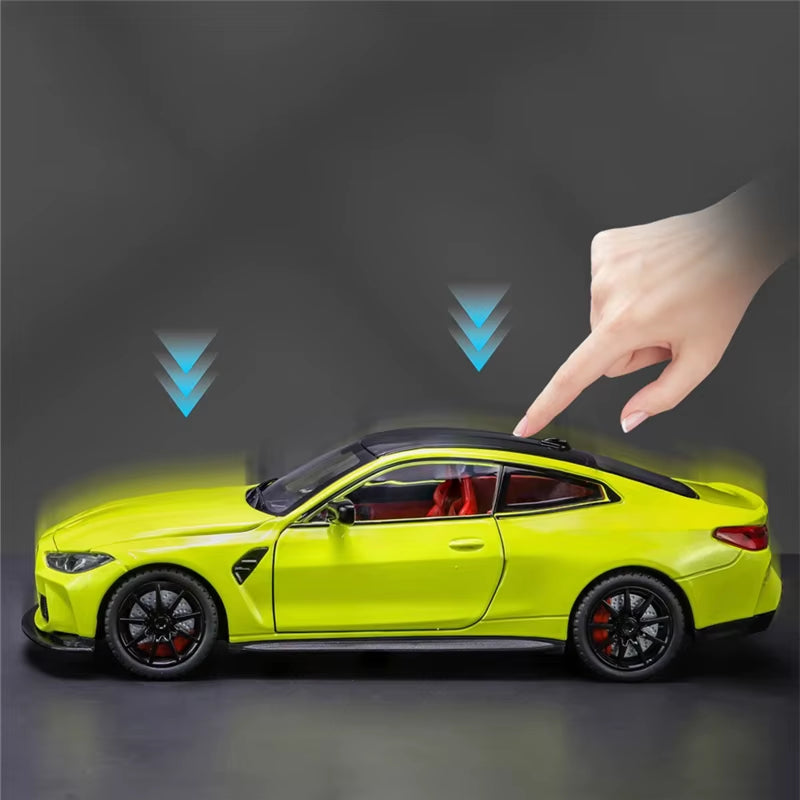 1:24 M4 G82 Coupe Alloy Sports Car Model Diecasts Metal Vehicles Car Model Simulation Sound Light Collection Chlidrens Toys Gift