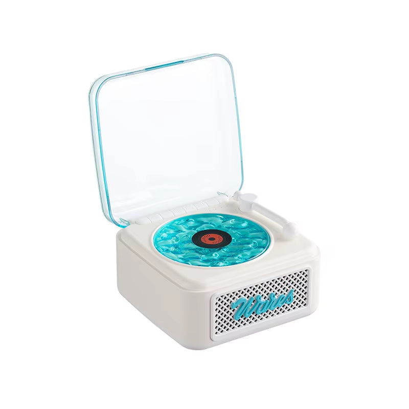 KW05 Tinghai Retro Bluetooth Speaker, Mini Wireless Stereo Ambient Light Subwoofer, Built-In White Noise Vinyl Record Player