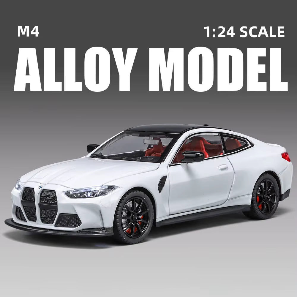 1:24 M4 G82 Coupe Alloy Sports Car Model Diecasts Metal Vehicles Car Model Simulation Sound Light Collection Chlidrens Toys Gift
